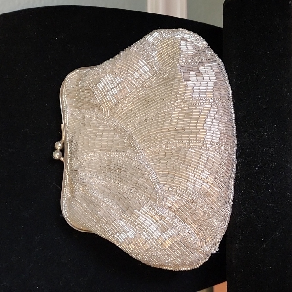 Cache Silver Beaded Bag - image 1